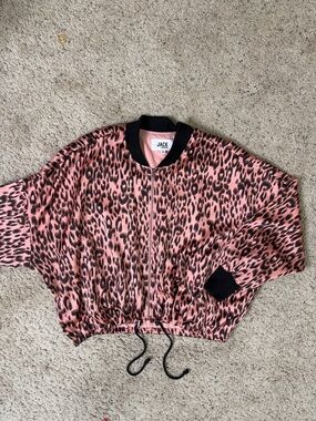 JACK by BB Dakota Pink Leopard Bomber Jacket small